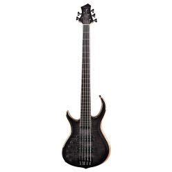   M7+ S5L/TBK Sire Basses M7 2nd Gen Series Marcus Miller lefty swamp ash + solid maple 5-string bass guitar transparent black