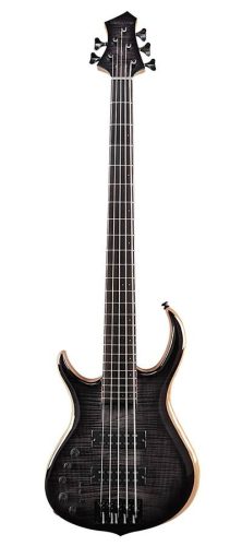 M7+ S5L/TBK Sire Basses M7 2nd Gen Series Marcus Miller lefty swamp ash + solid maple 5-string bass guitar transparent black