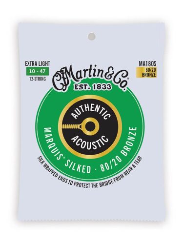 MA180S Martin Marquis Silked string set 12-string 80/20 bronze, extra light 010-010 014-014 023-010 030-012 039-018 047-027