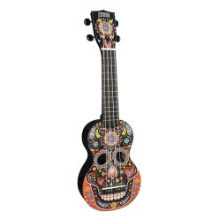   MA1SKBK Mahalo Art Series soprano ukulele SKULL, black, with bag