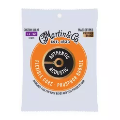   MA535FXPK3 Martin Authentic Acoustic Flexible Core string set 3 PACK 92/8 phosphor bronze, custom light, 011-015-023-032-042-052