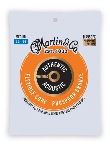 MA550FX Martin Authentic Acoustic Flexible Core string set, 92/8 phosphor bronze, medium, 013-017-026-035-045-056