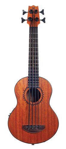 MB1TBR Mahalo  electric ukulele bass, transparent brown, with padded bag and strap