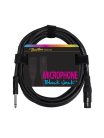 MC-230-1 Boston Black Jack microphone cable, black, 1 x XLR3f +1 x jack, 1 meter