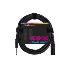   MC-240-1 Boston Black Jack microphone cable, black, 1 x XLR3m +1 x jack, 1 meter