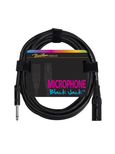 MC-240-1 Boston Black Jack microphone cable, black, 1 x XLR3m +1 x jack, 1 meter