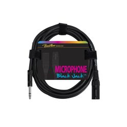   MC-245-1 Boston Black Jack microphone cable, black, 1 x XLR3m +1 x jack 3-pole balanced, 1 meter