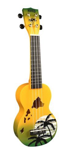 MD1HAGNB Mahalo Designer Series soprano ukulele HAWAII, green burst, with bag