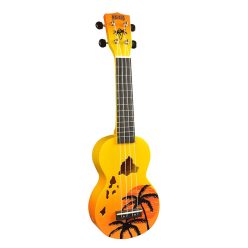   MD1HAORB Mahalo Designer Series soprano ukulele HAWAII, orange burst, with bag