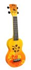 MD1HBORB Mahalo Designer Series soprano ukulele HIBISCUS, orange burst, with bag