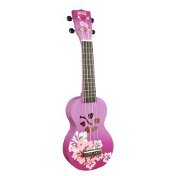   MD1HBPPB Mahalo Designer Series soprano ukulele HIBISCUS, purple burst, with bag