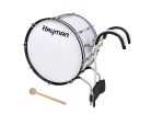 MDR-2212 Hayman  marching bass drum, white, with aluminum harness, 22 inch, 12 inch deep