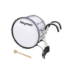   MDR-2212 Hayman  marching bass drum, white, with aluminum harness, 22 inch, 12 inch deep