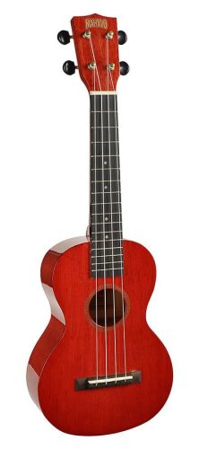 MH2TWR Mahalo Hano Series concert ukulele, transparent wine red, with bag