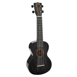   MH2WTBK Mahalo Hano Series concert ukulele, wide-neck, transparent black, with bag