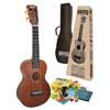 MJ2TBRK Mahalo Java Series concert ukulele pack, transparent brown, with essentials accessory pack