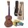 MJ3TBRK Mahalo Java Series tenor ukulele pack, transparent brown, with essentials accessory pack