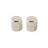 MK0112001 Allparts  heavy knurl barrel knobs, nickel, 2pcs