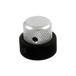   MK3338000 Allparts  concentric stacked knob, vintage style with set screws, chrome top, black bottom, fits USA pots