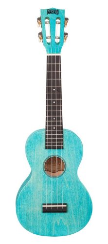 Mahalo ML2AB Island Series – Konzert-Ukulele, Aqua Blue, Lindenkorpus mit gewölbtem Rücken, Aquila Saiten, mit Tasche