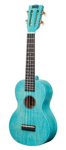 Mahalo ML2AB Island Series – Konzert-Ukulele, Aqua Blue, Lindenkorpus mit gewölbtem Rücken, Aquila Saiten, mit Tasche