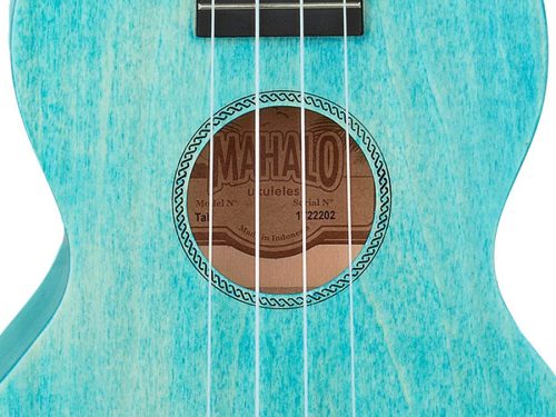Mahalo ML2AB Island Series – Konzert-Ukulele, Aqua Blue, Lindenkorpus mit gewölbtem Rücken, Aquila Saiten, mit Tasche