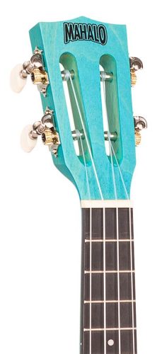 Mahalo ML2AB Island Series – Konzert-Ukulele, Aqua Blue, Lindenkorpus mit gewölbtem Rücken, Aquila Saiten, mit Tasche