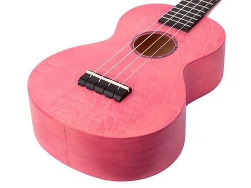 Mahalo ML2CP Island Series – Ukulele concert, Coral Pink, corp tei curbat, corzi Aquila, cu husă