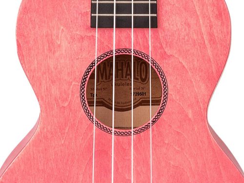 Mahalo ML2CP Island Series – Ukulele concert, Coral Pink, corp tei curbat, corzi Aquila, cu husă