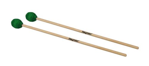 MM-10 Hayman  marimba mallets, 400 mm. maple handle, pair, 36 mm. medium hard head, green