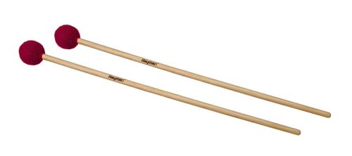 MM-12 Hayman  marimba mallets, 380 mm. maple handle, pair, 33 mm. hard head, red