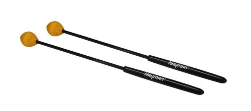 MM-14 Hayman  marimba mallets, 350 mm. black fiber handle, pair, 29 mm. medium head, orange