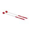 MM-16 Hayman  marimba mallets, 350 mm. white fiber handle, pair, 29 mm. soft head, red