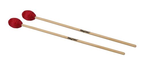 MM-8 Hayman  marimba mallets, 400 mm. maple handle, pair, 36 mm. medium head, red