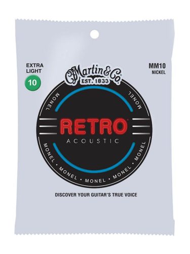 MM10 Martin Retro Acoustic string set monel wound, extra light 010-013-023-029-038-047