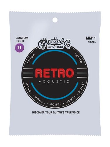 MM11 Martin Retro Acoustic string set monel wound, custom light, 011-014-023-031-041-052