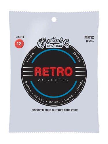 MM12 Martin Retro Acoustic string set monel wound, light, 012-015-025-031-041-054