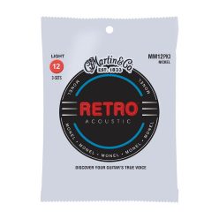  MM12PK3 Martin Retro Acoustic string set 3 PACK monel wound, light, 012-015-025-031-041-054