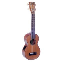   MM1E Mahalo Master Series all solid soprano ukulele, with MEQ2 9v preamp, natural, with bag