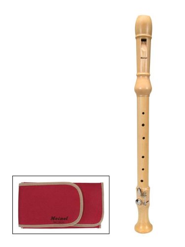 MNL-330 Meinel  alto recorder, key: F, German system, maple, natural, 3-piece, with key