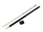 MP-06-BK Artino  set of pencils with eraser, black and white, 2B, includes one removable black magnet