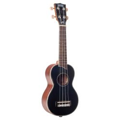   MP1BK Mahalo Pearl Series solid top soprano ukulele, black, with bag