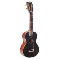   MP2BK Mahalo Pearl Series solid top concert ukulele, black, with bag