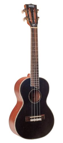 MP3BK Mahalo Pearl Series solid top tenor ukulele, black, with bag