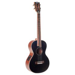   MP4EBK Mahalo Pearl Series solid top baritone ukulele, with MEQ2 9v preamp, black, with bag