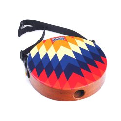   Mahalo MPJ1WV Lap Top Cajon “WEAVING” – Mahagoni, 10", fester Snare, Grafikdesign, mit Gurt und Tasche