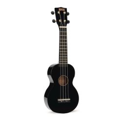 MR1BK Mahalo Rainbow Series soprano ukulele, black, with bag