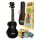 MR1BKK Mahalo Rainbow Series soprano ukulele pack, black, with essentials accessory pack