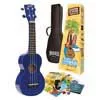 Mahalo MR1BUK Rainbow Series – pachet ukulele soprană, finisaj albastru lucios, corzi Aquila Super Nylgut, prăguș NuBone XB, cheițe aurii, set Learn 2 Play complet