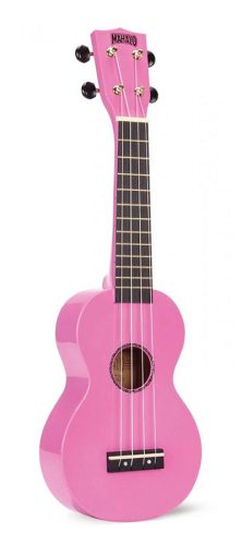 MR1PK Mahalo Rainbow Series soprano ukulele, pink, with bag